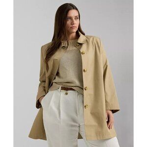Lauren Ralph Lauren Plus Size 2X Hooded Raincoat Tan Beige MSRP $260